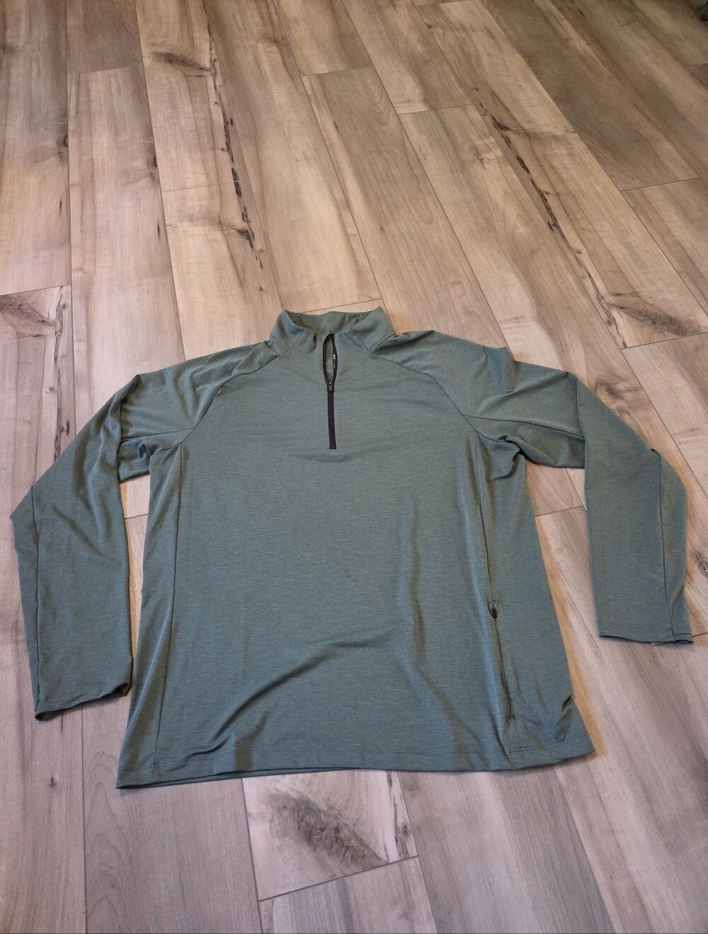 REI Co-op Light Olive Green Quarter-Zip Performance Pullover